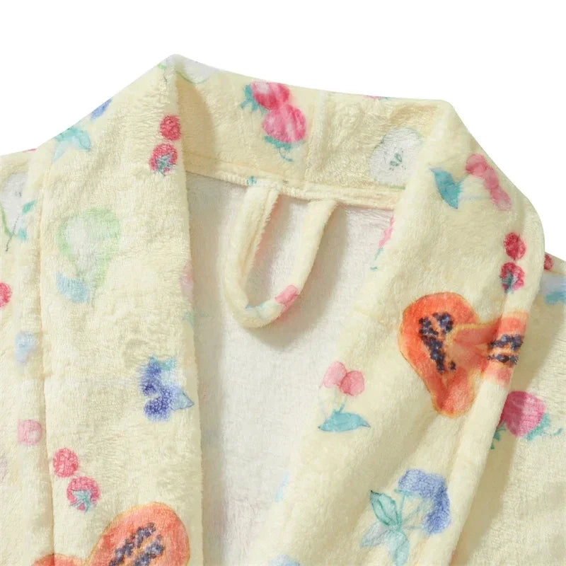 Floral Flannel Kimono Robe – Warm & Elegant