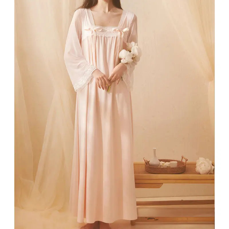 Vintage Lace Patchwork Nightgown – Sweet & Elegant Sleepwear