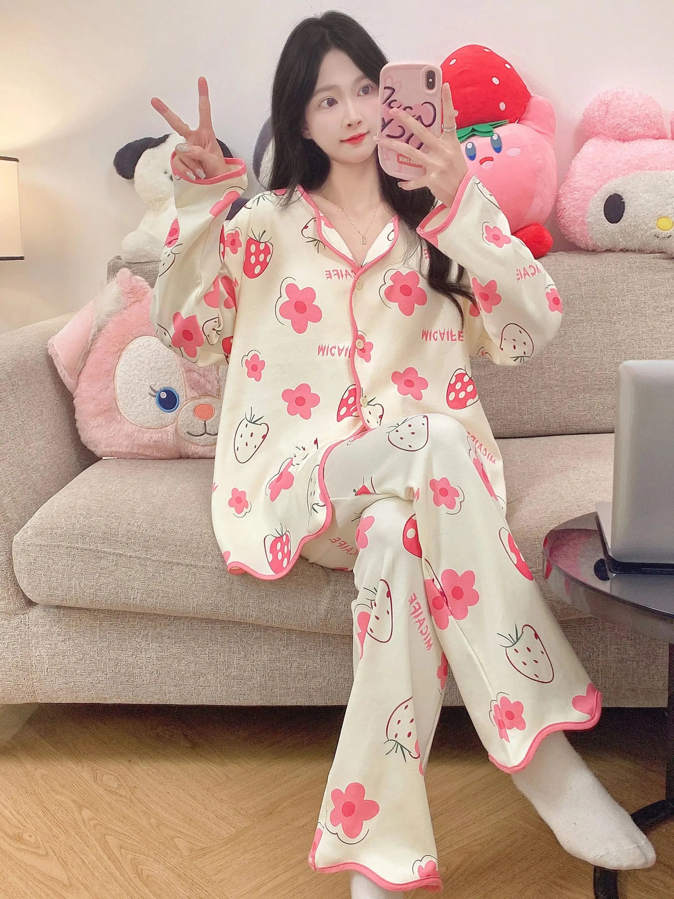 Sexy & Elegant Plus Size Winter Pajama Set – Romantic Nightwear