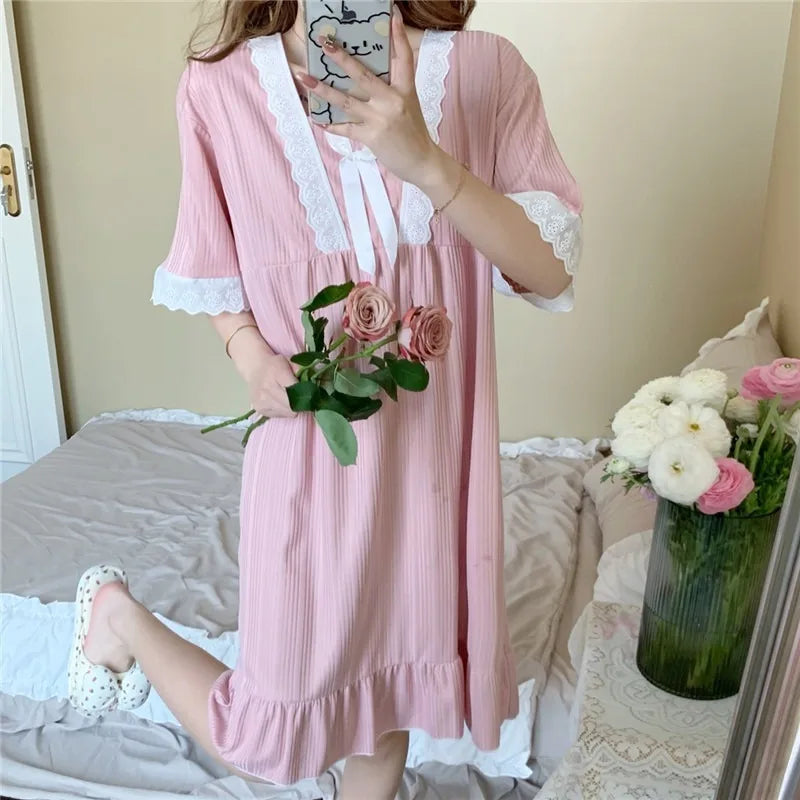 Sweet Milk Silk Nightgown – Plus Size Summer Pajamas