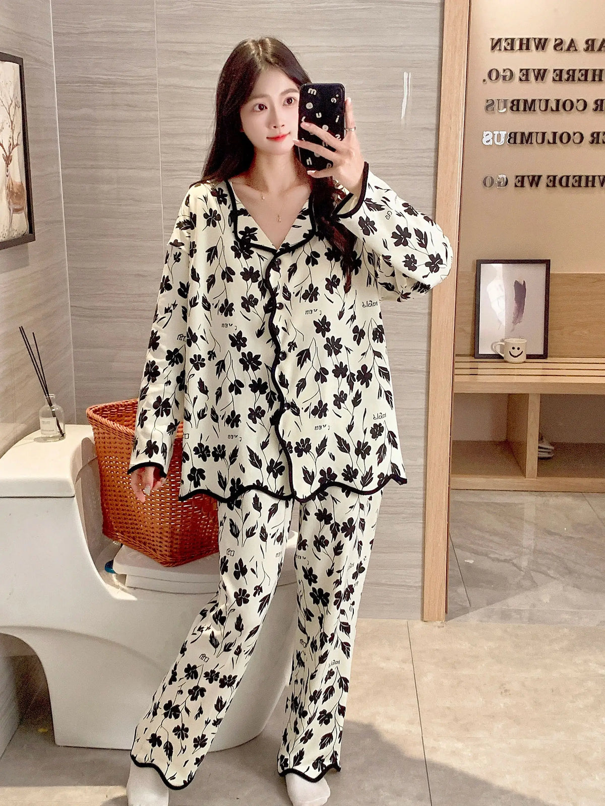 Sexy & Elegant Plus Size Winter Pajama Set – Romantic Nightwear
