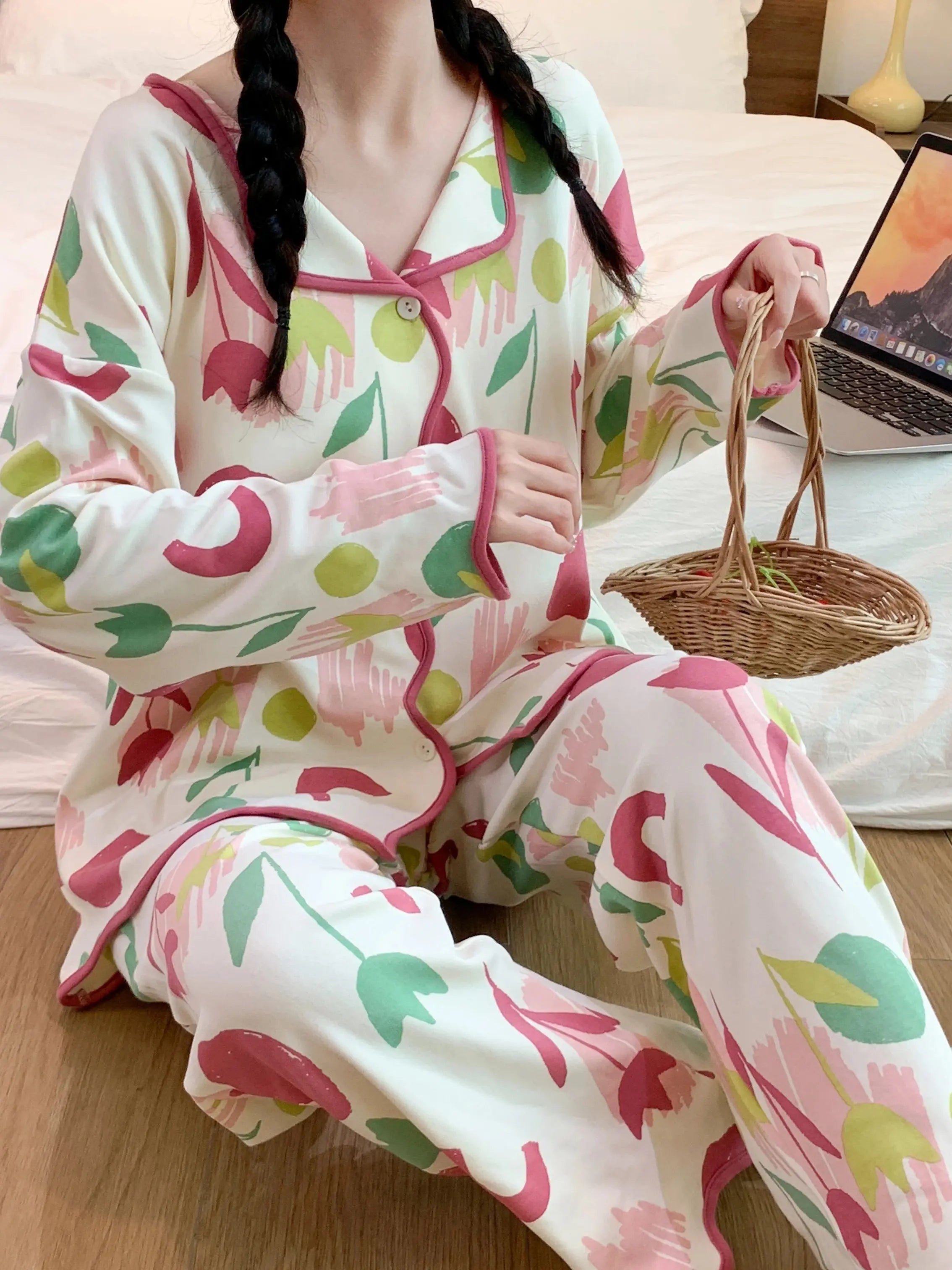 Sexy & Elegant Plus Size Winter Pajama Set – Romantic Nightwear